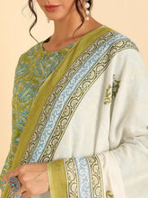 Cotton Printed Kurta Trousers With Dupatta-VKSKD1266A